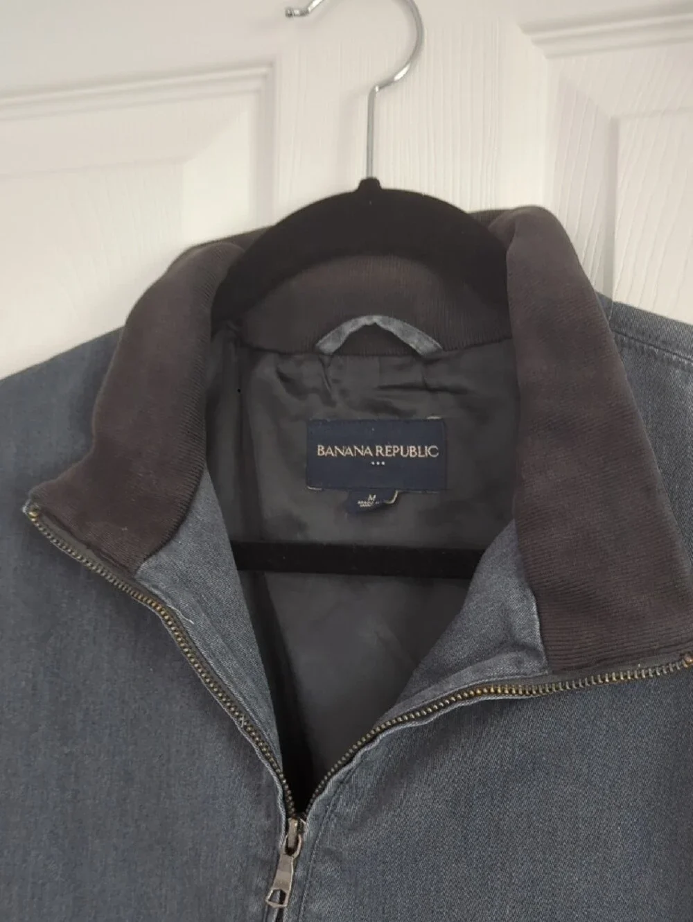 Banana Republic Men's Dark Gray Zip-Up Jacket Size M
